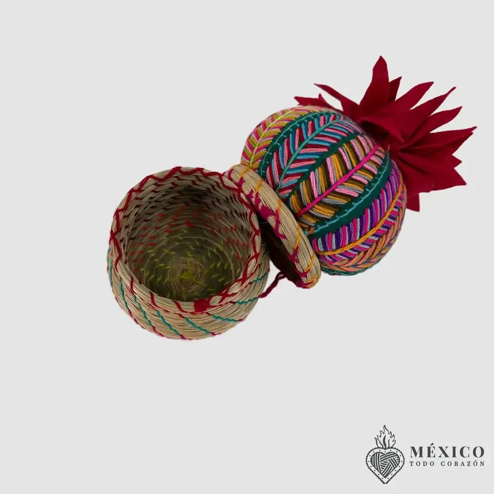 Hand crafted artisinal basket many uses One item hand embroidered